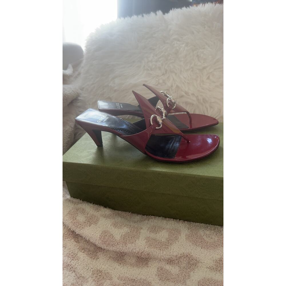 gucci mariame 55mm thong sandals red 8B/38EU - Picture 3 of 9